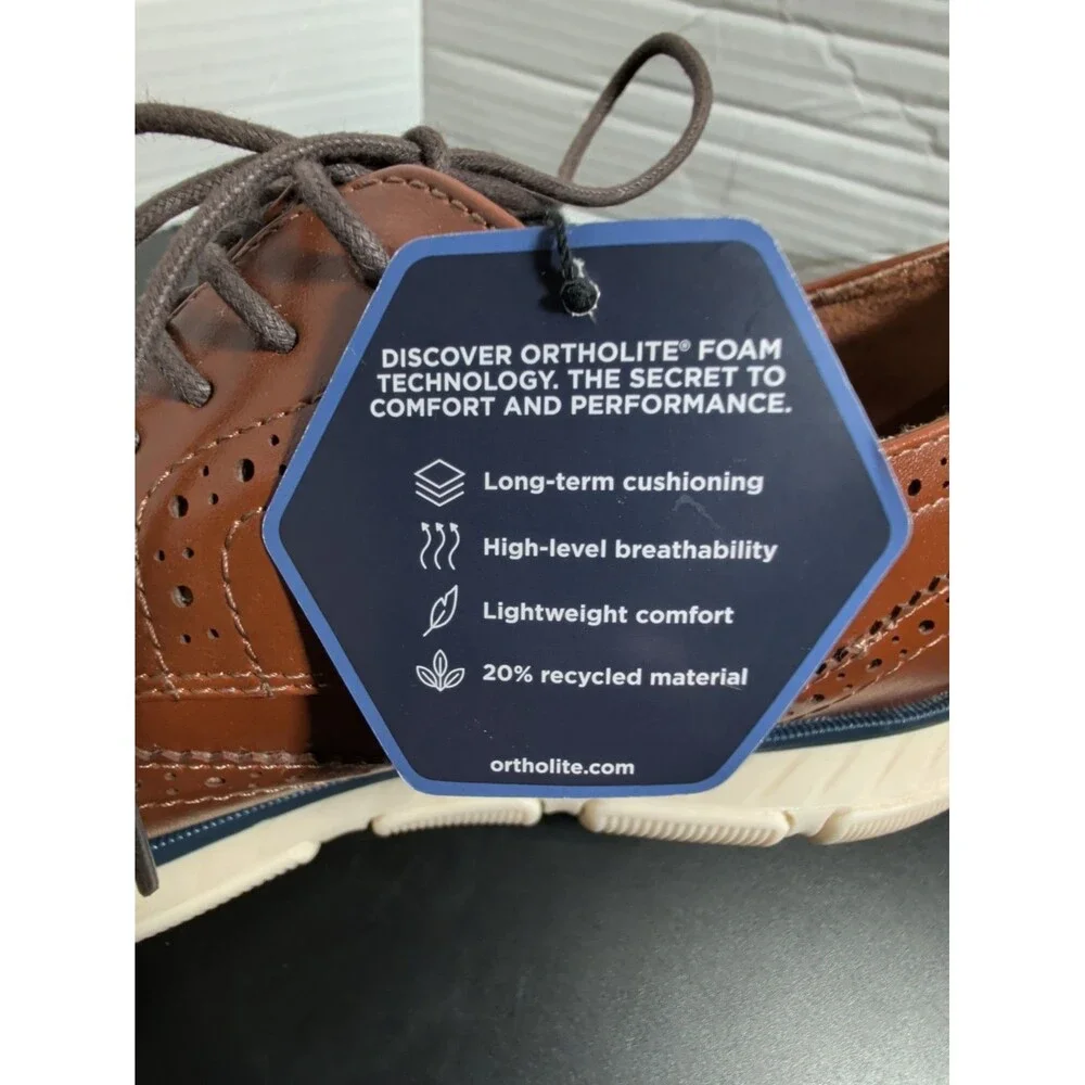 SONOMA ORTHOLITE MORANTT OXFORD SHOES MENS SIZE 9M COGNAC COLOR NEW W/O BOX.